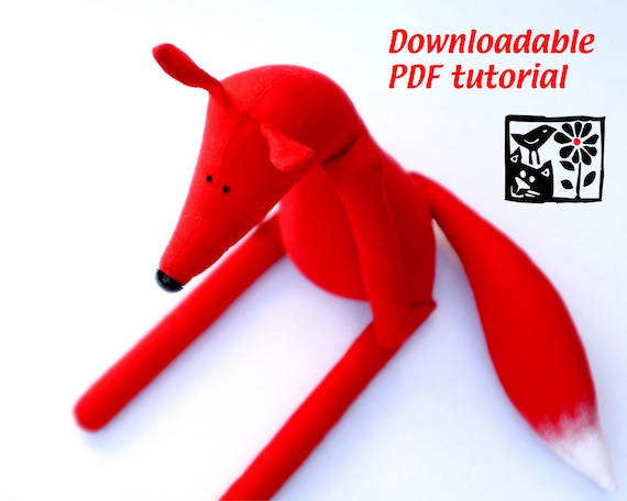 Sewing Pattern My Red Fox by Andrea Vida, Downloadable PDF, DIY Soft toy making guide, stuffed animal tutorial, toy pattern