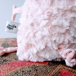 Curly Mangalica Pig Muma Stuffie Toy, Pink Piggy Plushie, Funny Pig Pocket Plush image 7