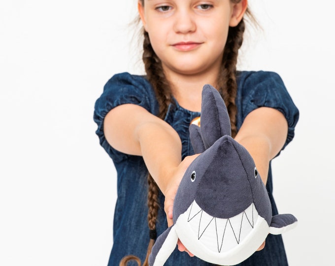 RtS Blue Shark Plush Toy, Ocean Nursery Decor, Baby Shark for Children, shark stuffed animal, shark Soft toy, gift for boys Ready to Ship