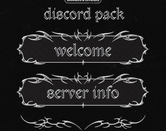 Chrome Discord Banners & Dividers Pack | Dark Goth Server Decorations