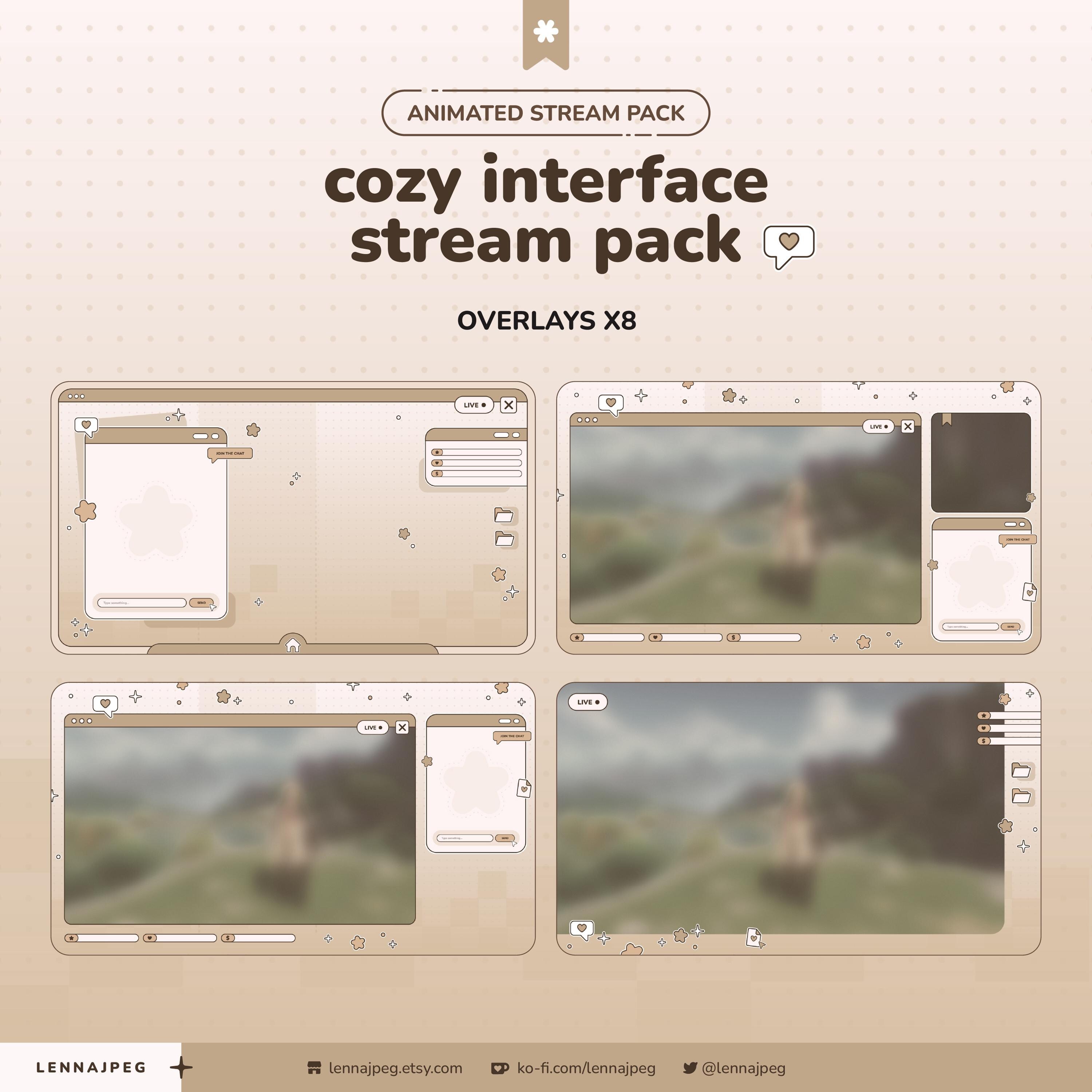 Animated Stream Pack Brown Cozy Interface for Vtuber and Streamer ...