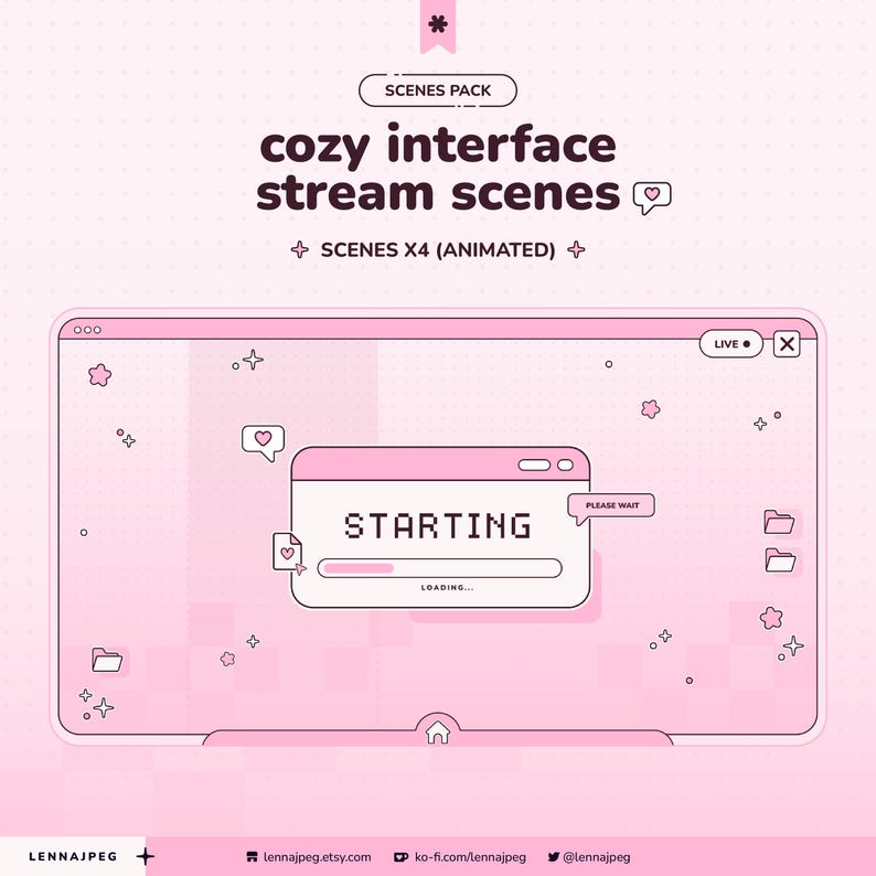 Stream Scene Examples Cozy Pink Stream Scenes Pack | Vaporwave Starting Soon Scene Animations ...