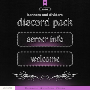 Girly Gothic Discord Banners & Dividers Pack | Servierdekoration Dark Goth Theme