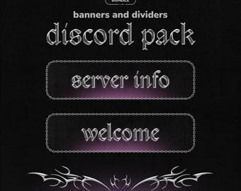 Pacchetto di banner e divisori Discord Girly Gothic / Decorazioni per server Tema Dark Goth