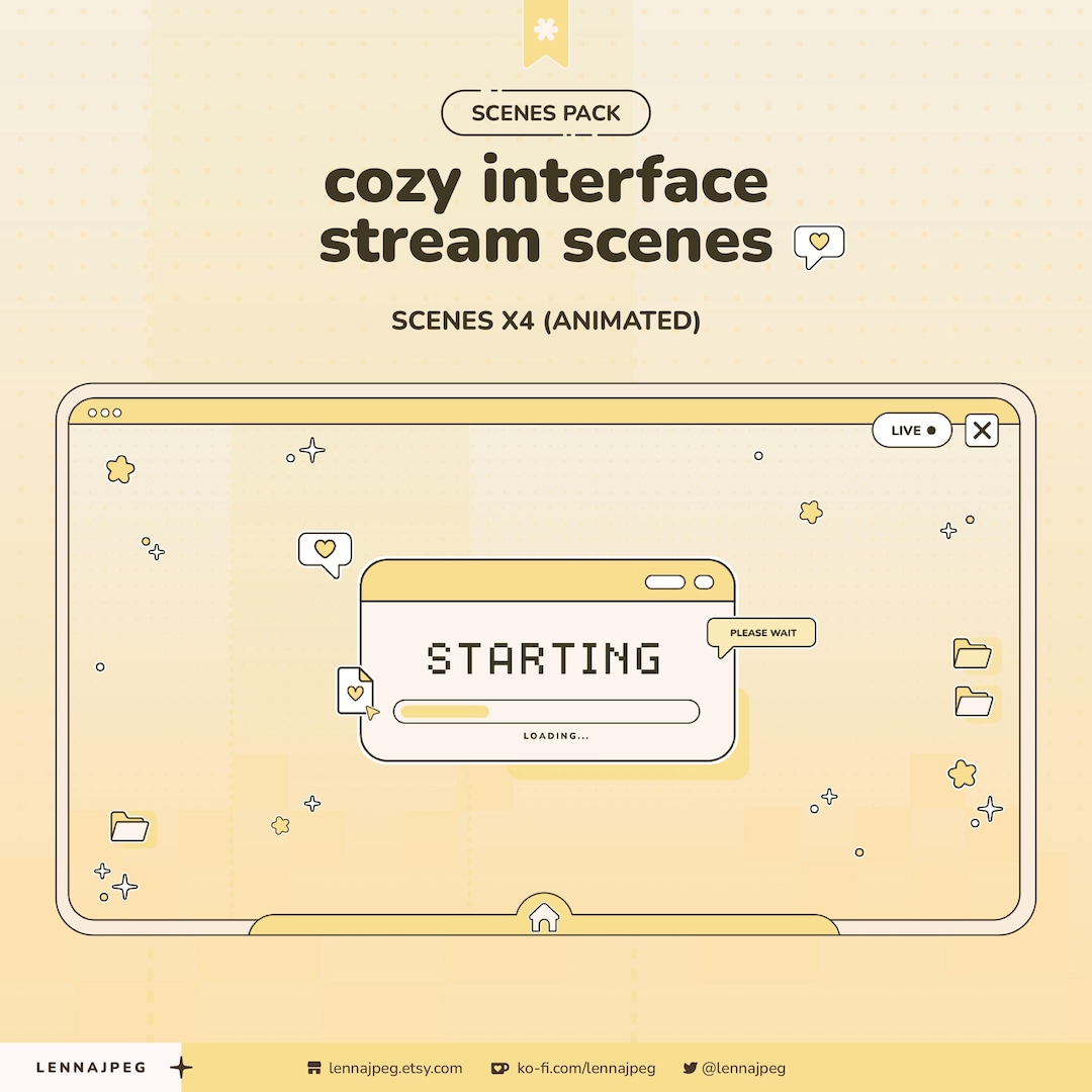 Cozy Yellow Stream Scenes Pack | Vaporwave Starting Soon Scene ...
