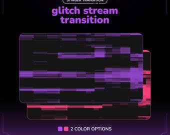 Glitch Stream Stinger Transition | Cyber Purple & Pink Animated OBS Transitions | Tech Twitch Transition