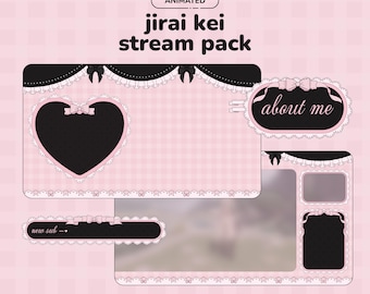 Roze geanimeerd streampakket Jirai Kei | Twitch-overlay voor VTubers en streamers
