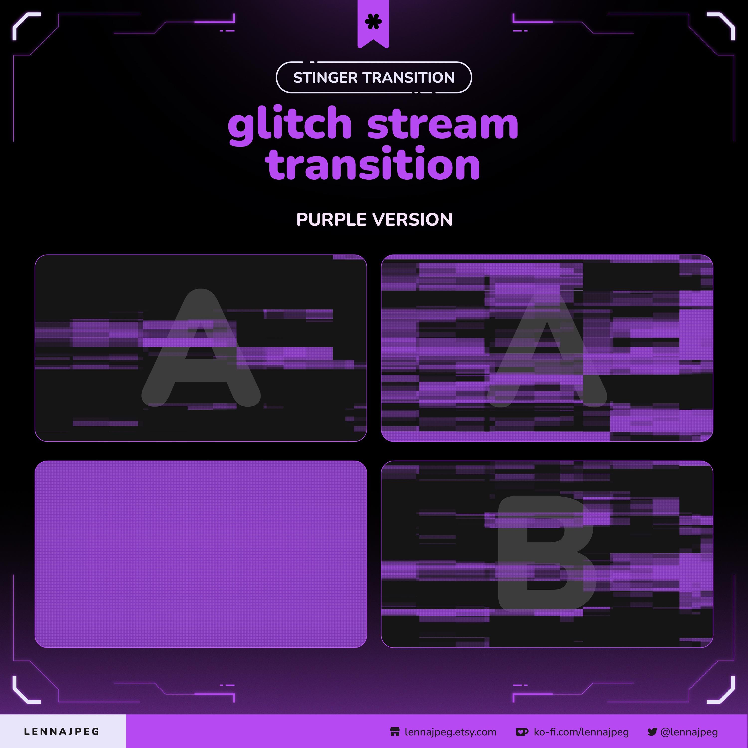 Glitch Stream Stinger Transition | Cyber Purple & Pink Animated OBS ...