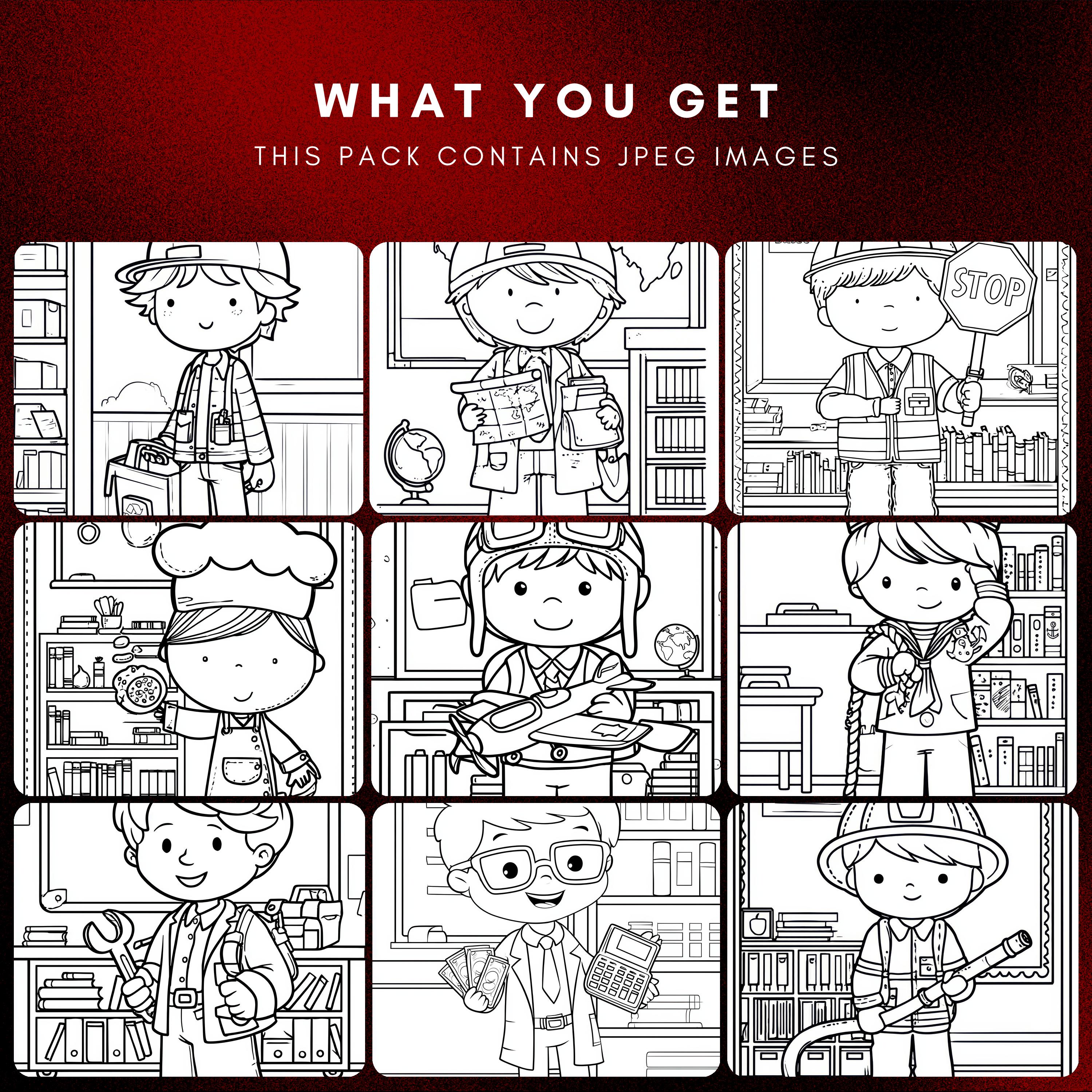 Professions Coloring Pages for Kids +280 Photos, Career Day Coloring ...