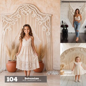 Boho Macrame Backdrop Bundle: Rustic Candlelit Studio Backgrounds (Digital Download)