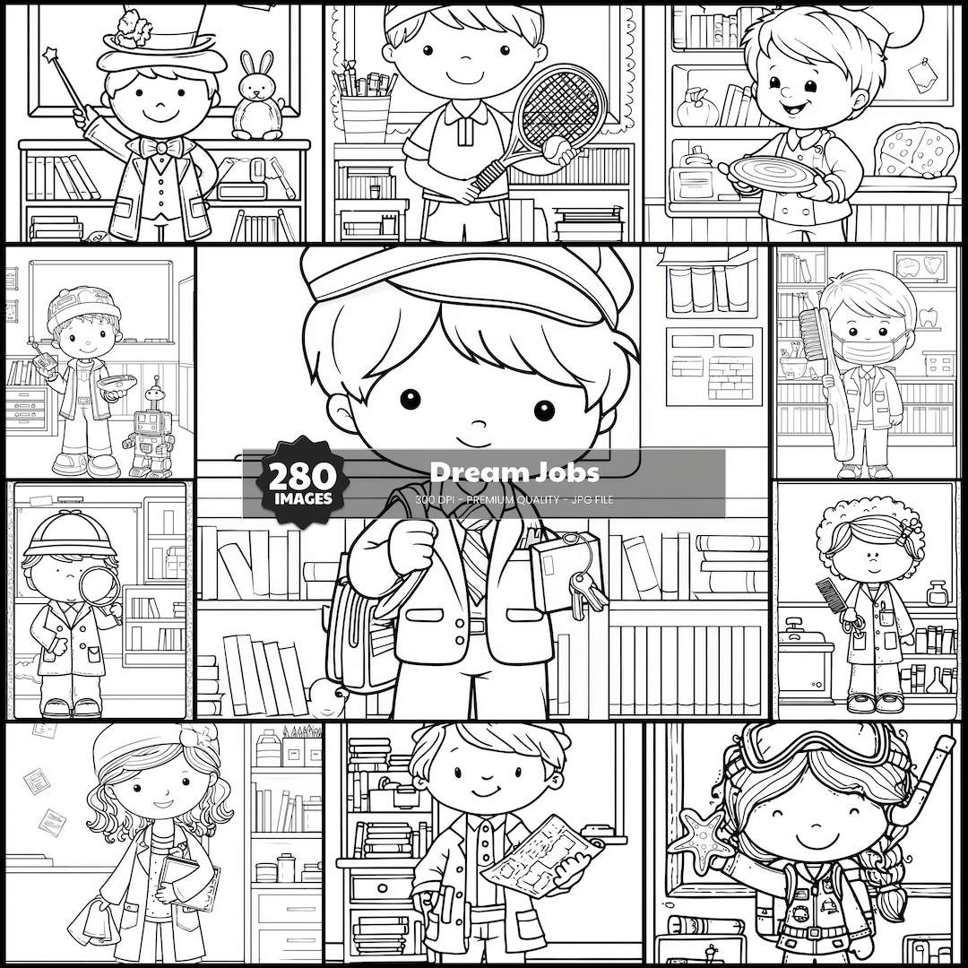Professions Coloring Pages for Kids +280 Photos, Career Day Coloring ...