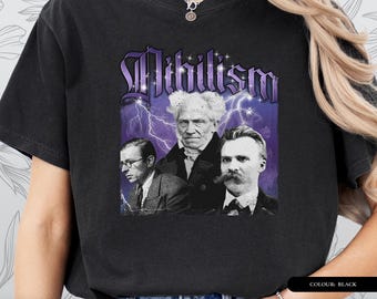 Vintage 90's Philosophers T-Shirt | Bootleg Distressed Nihilism Shirt