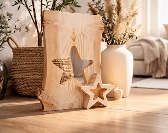 Christmas decoration | Wooden stele | Star | Wooden display stand | Handmade | Unique