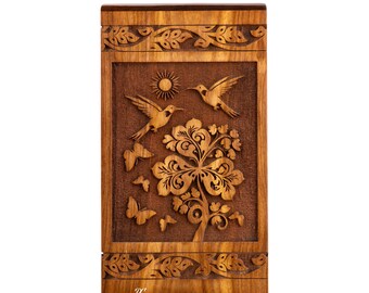 Handcrafted Rosewood Cremation Urn: Adult Ashes, Secure Closure-Memorial Urn