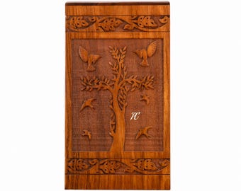 Handcrafted Rosewood Cremation Urn: Adult Ashes, Secure Closure-elegant design