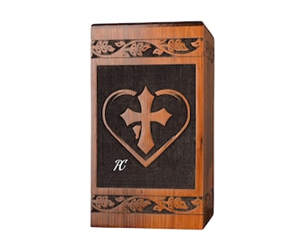 Handcrafted Rosewood Cremation Urn: Adult Ashes, Secure Closure-honor the memory of a loved one.