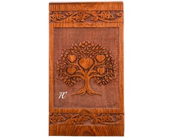 Handcrafted Rosewood Cremation Urn: Adult Ashes, Secure Closure- A Timeless Tribute