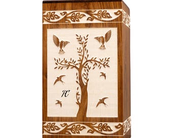 Handcrafted Rosewood Cremation Urn: Adult Ashes, Secure Closure-with dignity and grace.