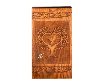 Handcrafted Rosewood Cremation Urn: Adult Ashes, Secure Closure-Honoring a Loved One