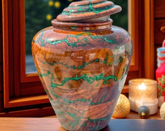 Handcrafted Rosewood Cremation Urn: Large Funeral Urn for Ashes