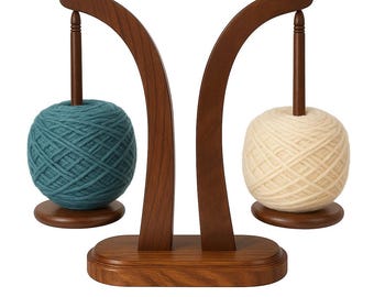 Wooden Double yarn Holder stand \smooth yarn Dispenserfor knitting &crochet |handmade yarn organizer for crafters.