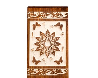 Handcrafted Rosewood Cremation Urn: Adult Ashes, Secure Closure- Urns box for Human Ashes