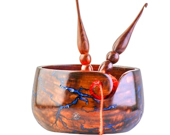 Premium Rosewood Resin Yarn Bowl | Handmade Knitting & Crochet Accessory