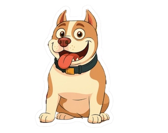 Happy Cartoon Dog Sticker | Glossy Kiss-Cut Vinyl Pup