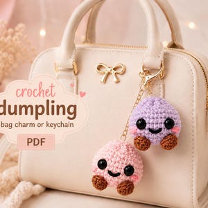 Dumpling Crochet Pattern Keychain Bag Charm (PDF Pattern)