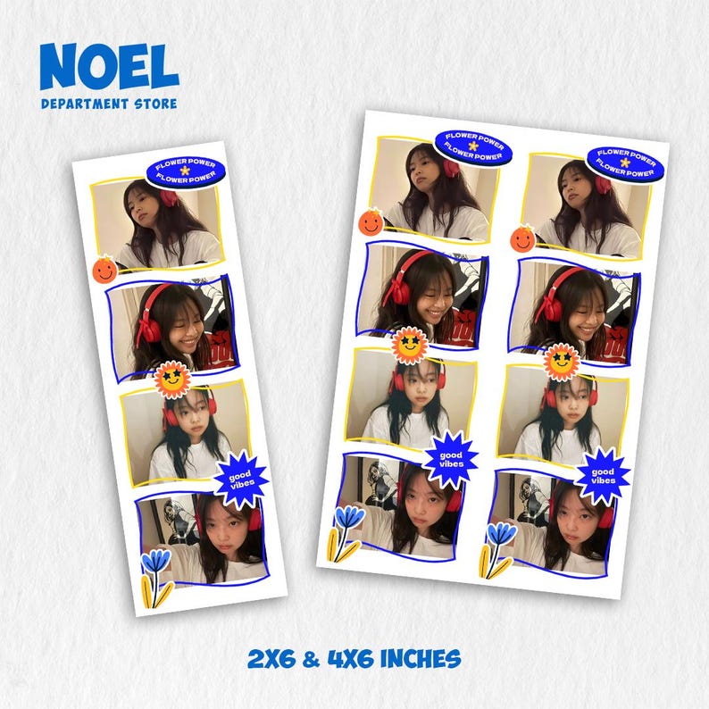 Cute Photo Booth Template Bundle | 2x6” and 4x6” | Canva, PNG | Digital ...
