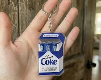 Diet Coke Keychain Fridge Bag Charm Funny Soda Can Drink Aesthetic Acrylic Keyring Cute Gift