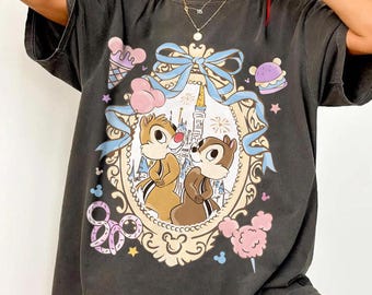 Koszulka z przekąsek Disneya w stylu vintage Chip i Dale, koszulka z uroczym wiewiórem z Disney World, koszulka z grafiką Disney Treats, klasyczna koszulka Chip i Dale z Magic Kingdom