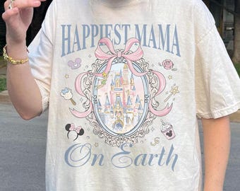 Maglietta "La nonna più felice del mondo", maglietta carina per la nonna Disney, grafica del castello, viaggio al Magic Kingdom, abbigliamento coordinato per la famiglia, regalo di compleanno