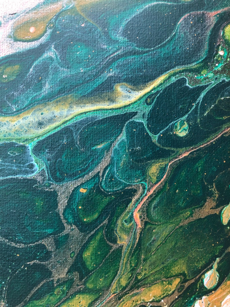  Peinture  abstraite en marbre  verte Etsy