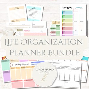 Life Organization Planner Bundle | GoodNotes Digital and Printable A4 Weekly Layouts, Daily Routine Checklist, Habit Tracker, Meal Prep PDF