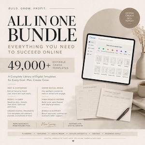 49,000+ Digital Planner Bundle 2026 Canva Templates PLR MRR Editable Planners Journals Social Media Content Passive Income Etsy Kit