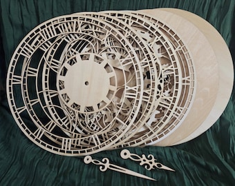 DIY Steampunk Style Layered Wooden Clock Build Kit