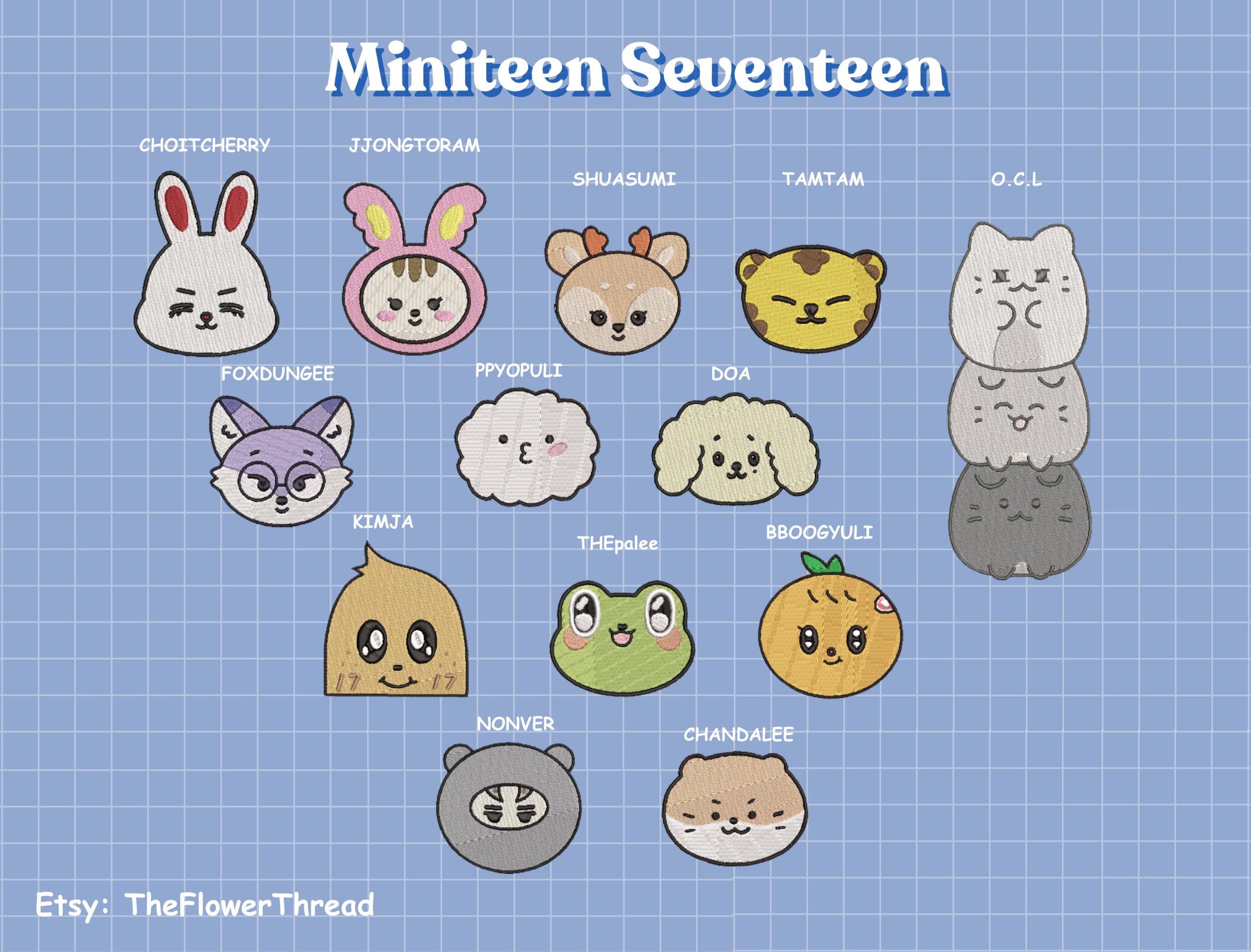 Seventeen Miniteen Embroidery Design - 13 Characters - Etsy
