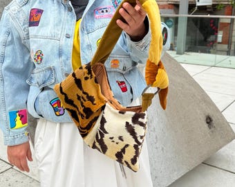 Bolso de mano - Bolso de tela para mujer - Bolso vintage - Bolso hecho a mano - Bolso original