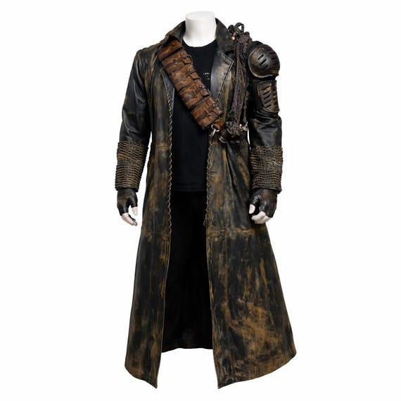 Post Apocalyptic Canvas Trench Coat, Mad Max Style Long Coat