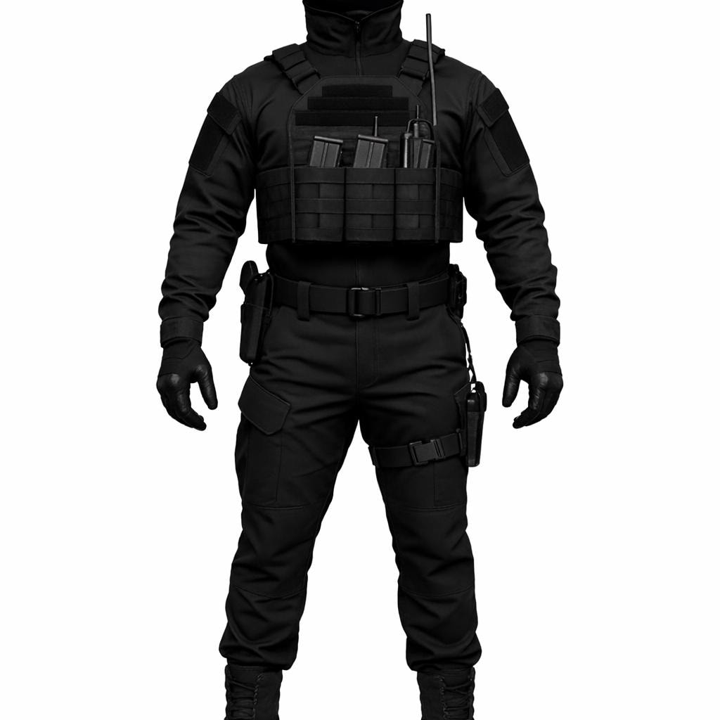 Black Tactical Jumpsuit Costume | Special Ops SWAT Uniform | Military ...