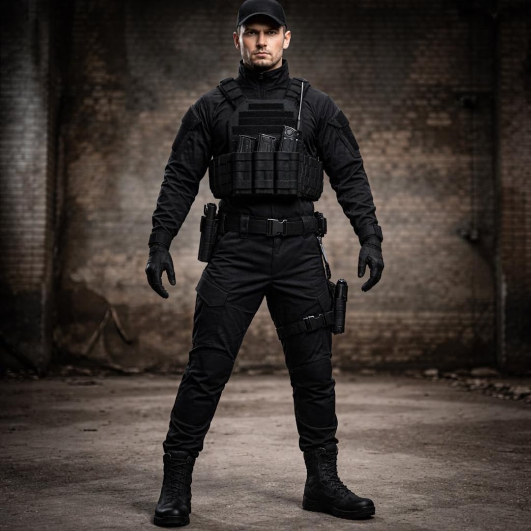 Black Tactical Jumpsuit Costume | Special Ops SWAT Uniform | Military ...