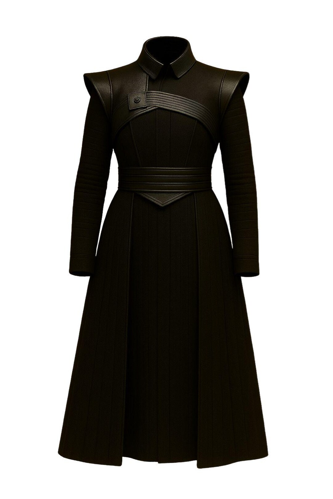 Warrior Costume Robe – Long Leather-inspired Coat for Cosplay or ...