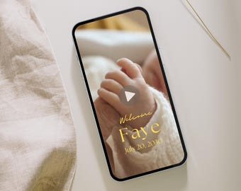 Video modificabile per l'annuncio del parto - Scarica il video digitale della nascita