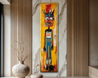 Graffiti Style Canvas Art, Urban Street Art Wall Decor, Colorful Abstract Tall Canvas, Expressionist Artwork, Gift for Modern Art Lovers