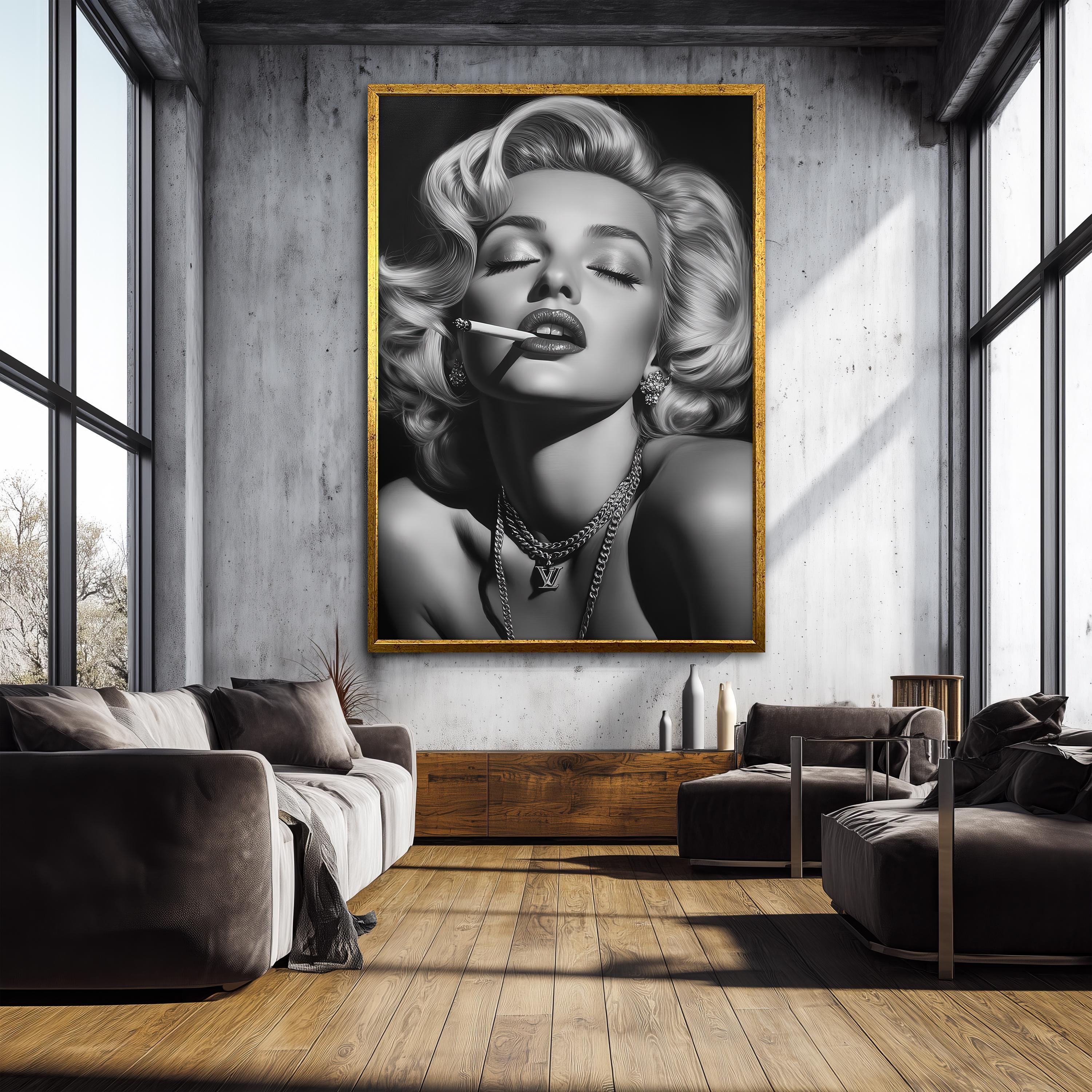 Marilyn Monroe Canvas Art, Luxury Glam Wall Art With Cigarette and ...