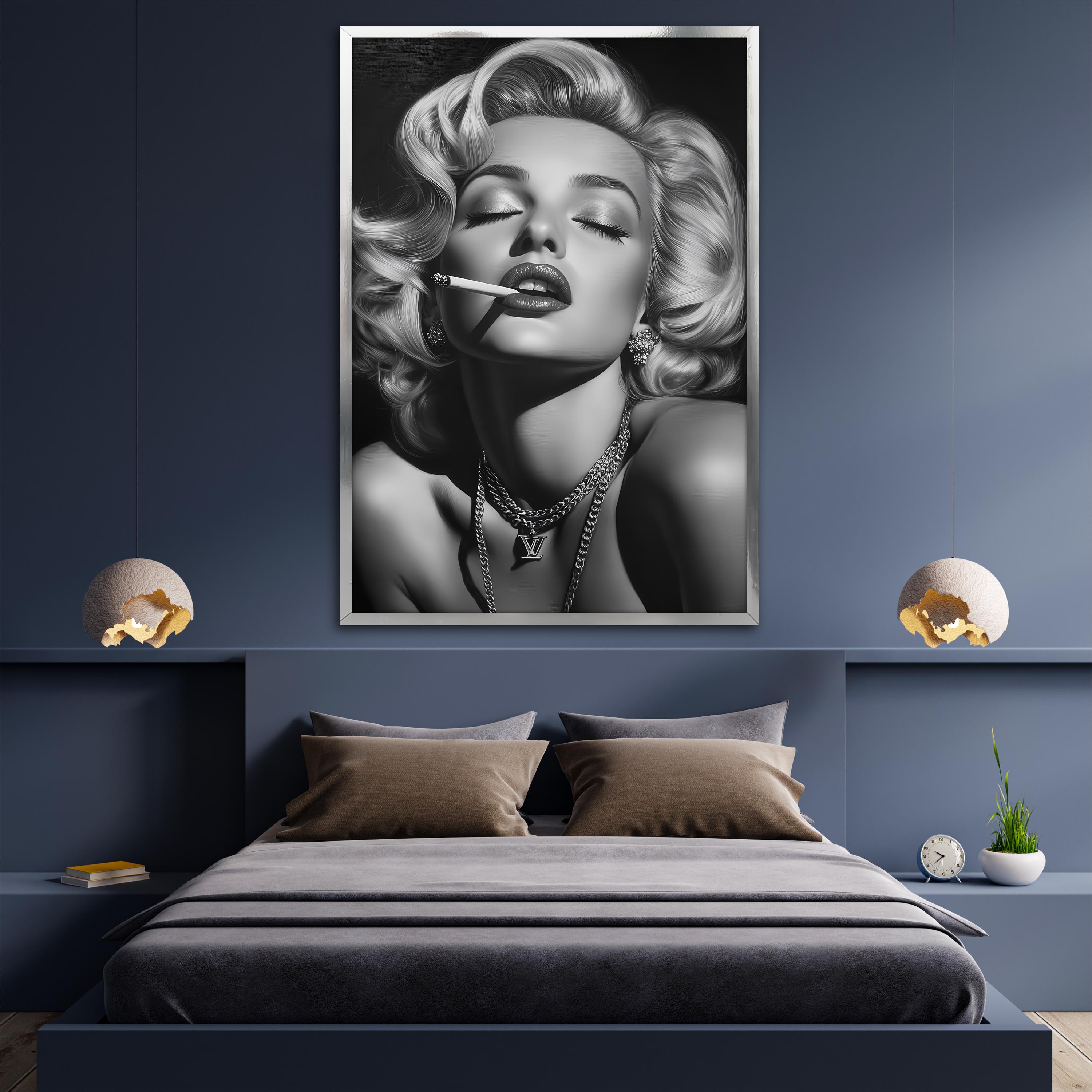 Marilyn Monroe Canvas Art, Luxury Glam Wall Art With Cigarette and ...