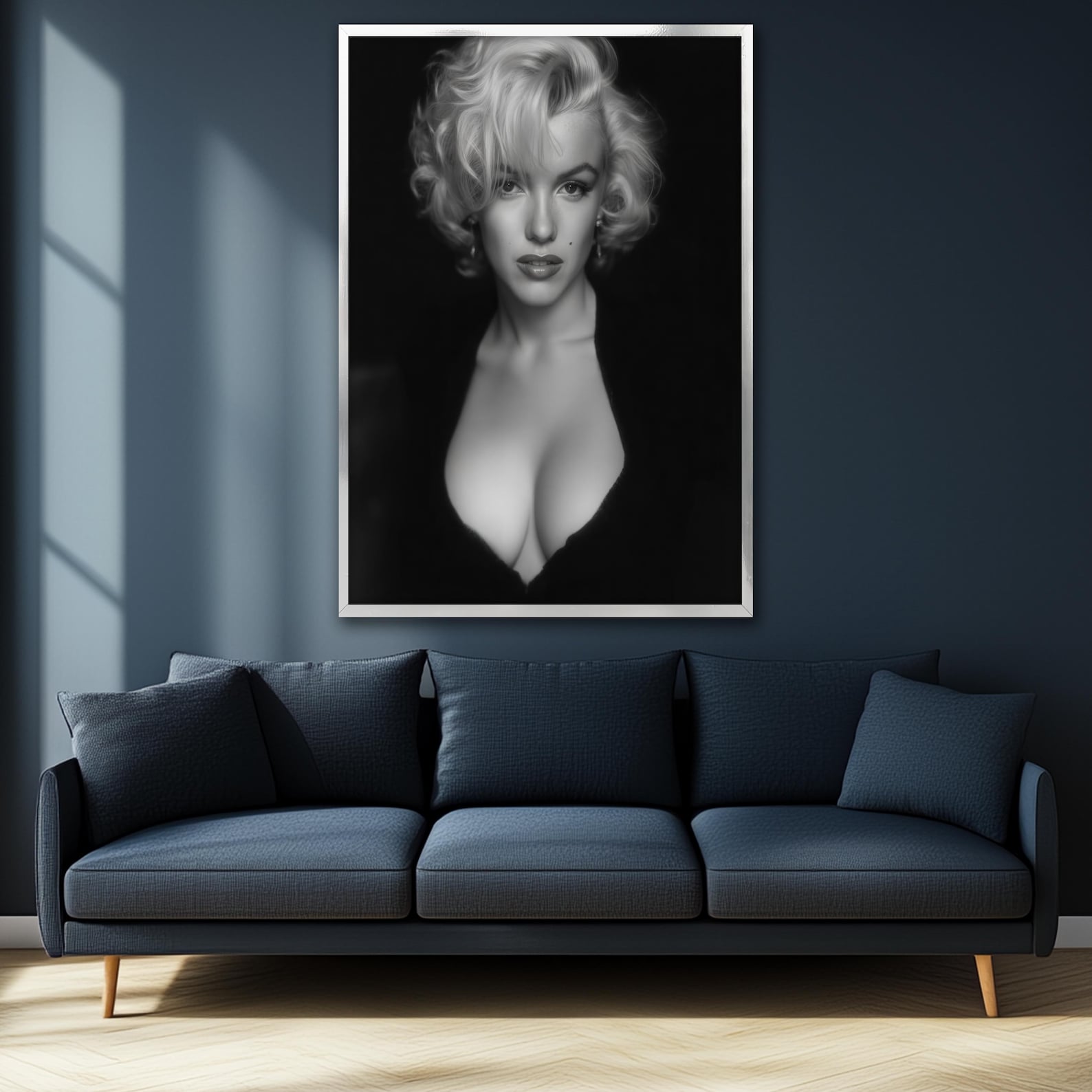 Marilyn Monroe Canvas Painting, Classic Black and White Wall Art ...