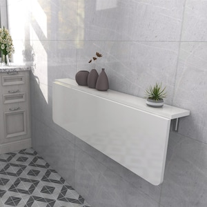 Mesa dobrável de parede, mesa dobrável com prateleiras, mesa que economiza espaço, mesa de jantar dobrável, mesa embutida, escrivaninha de estudo, escrivaninha dobrável