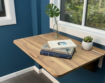 Wall-Mounted Folding Table, Folding Table With Shelves, Space Saving Table, Folding Dining Table, Murphy Table, Study desk, Foldable Desk